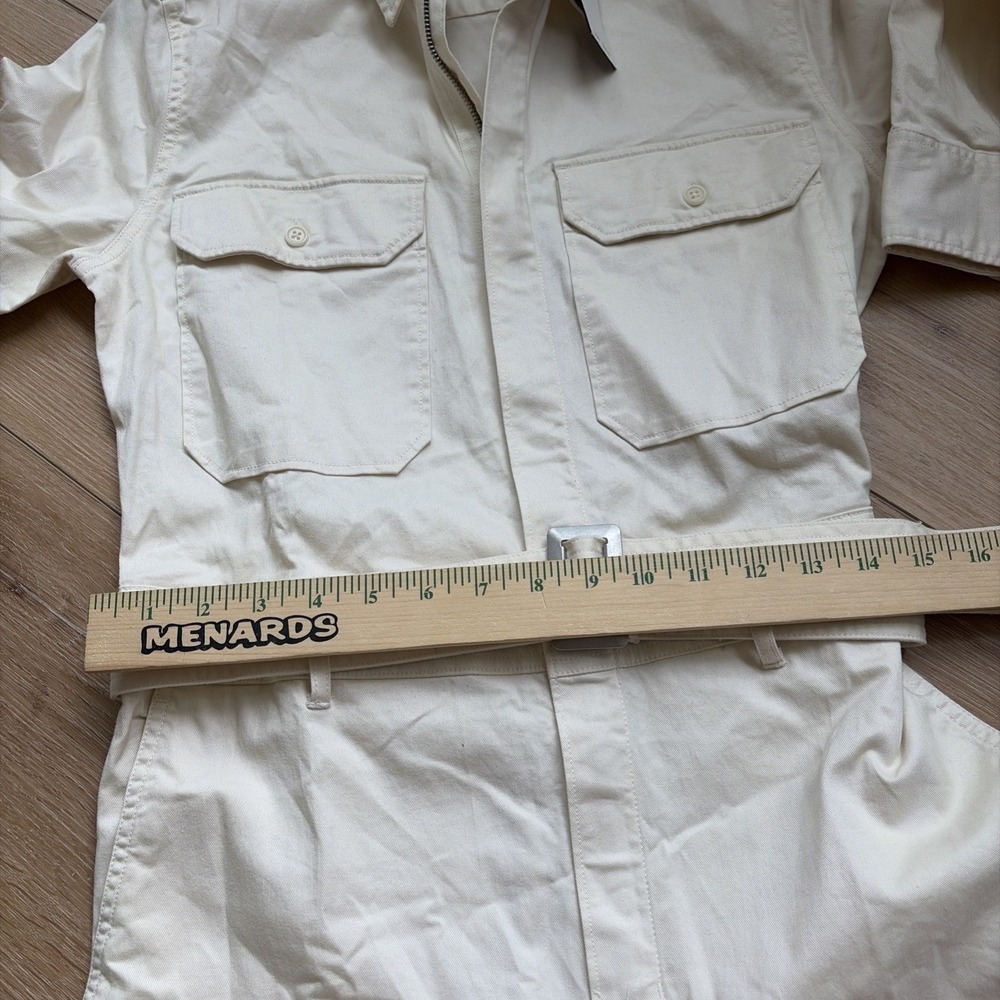 Polo Ralph Lauren Cream Utility  Safari Belted Womens Size 2 Wide Leg Jumpsuit - Picture 6 of 10